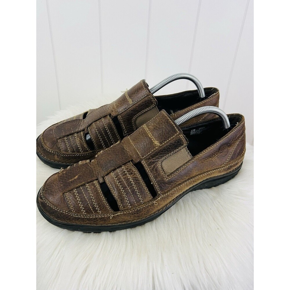 Timberland Altamont Brown Leather Fisherman Sandals Shoes Size 11M